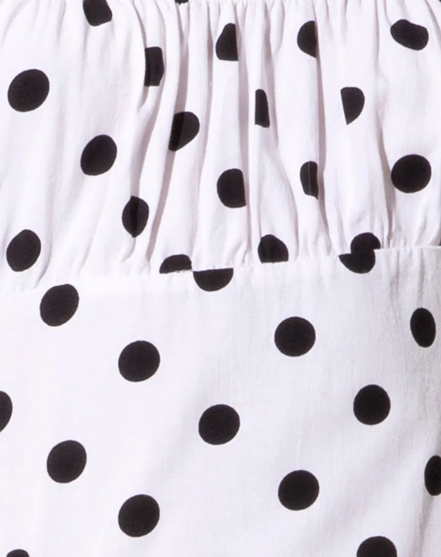 Varie Mini Dress in 80's Polka White