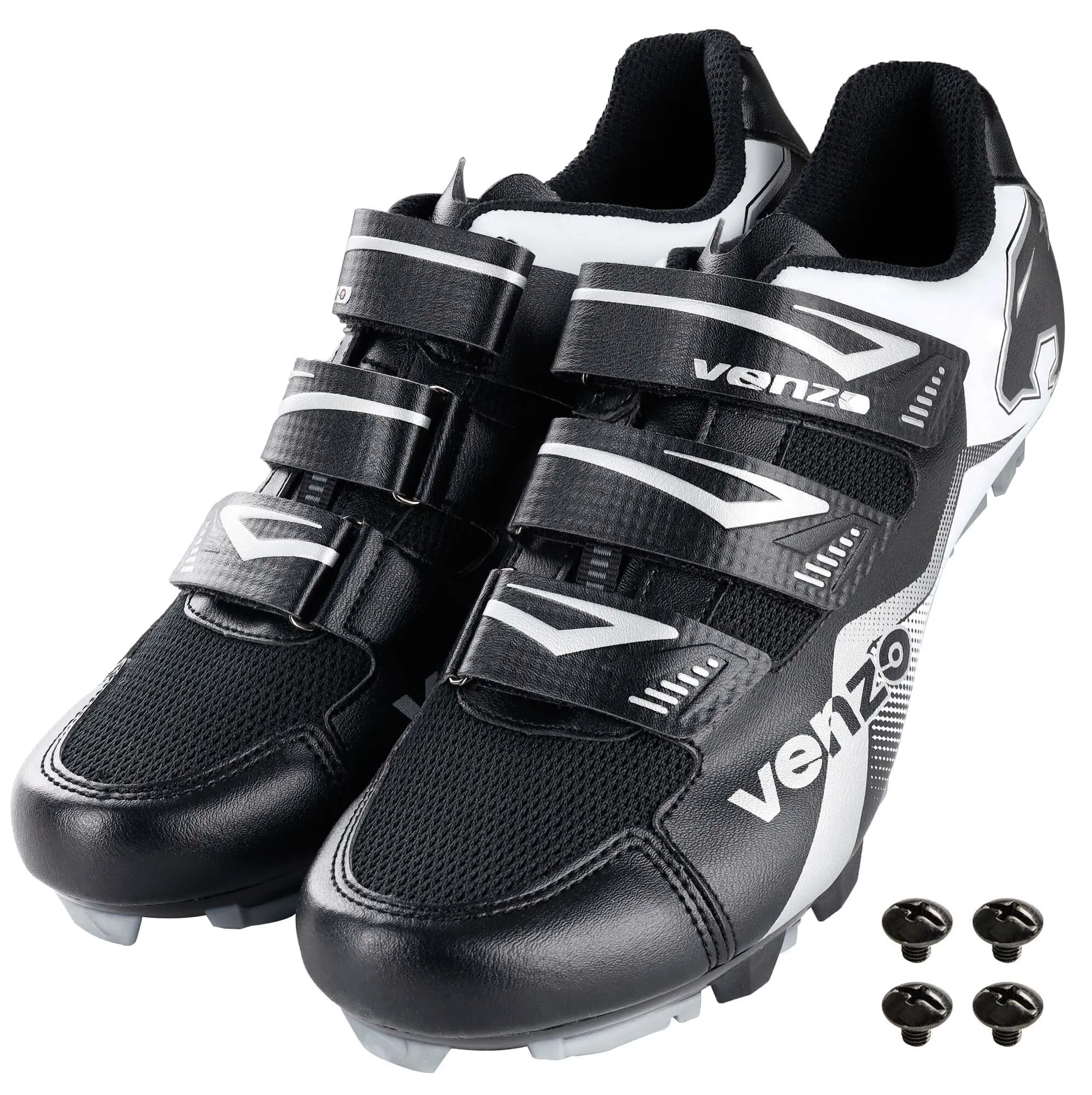 Venzo Men's Mountain Bike Bicycle Cycling Shoes with Multi-Function Clip-less Pedal & Cleat - Compatible with Shimano SPD & Crankbrother Systems - 9 US Men