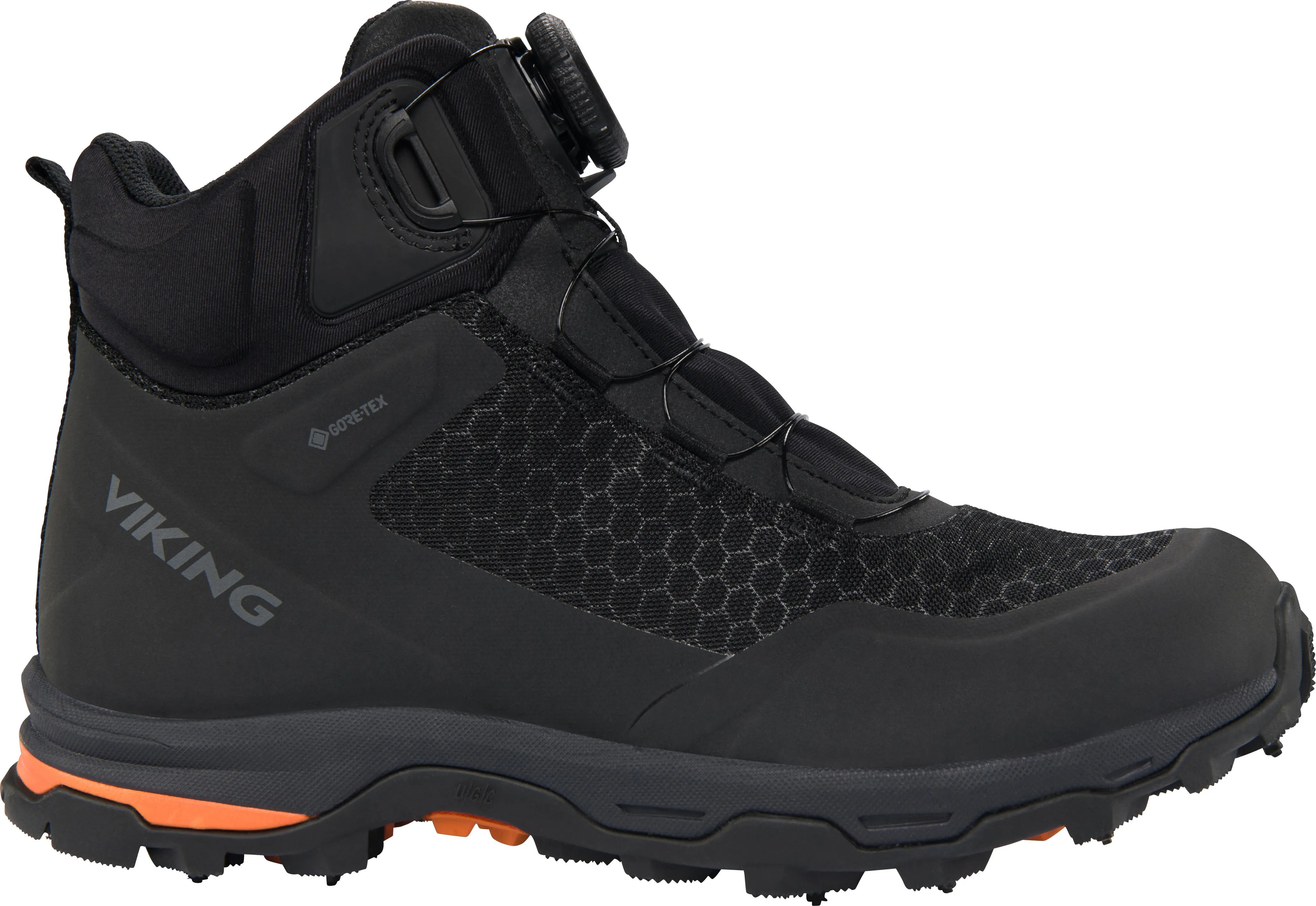 Viking Footwear Women&#x27;s Rask 2 Warm Spikes Mid GORE-TEX Boa Black/Orange | Buy Viking Footwear Women&#x27;s Rask 2 Warm Spikes Mid GORE-TEX Boa Black/Orange here | Outnorth