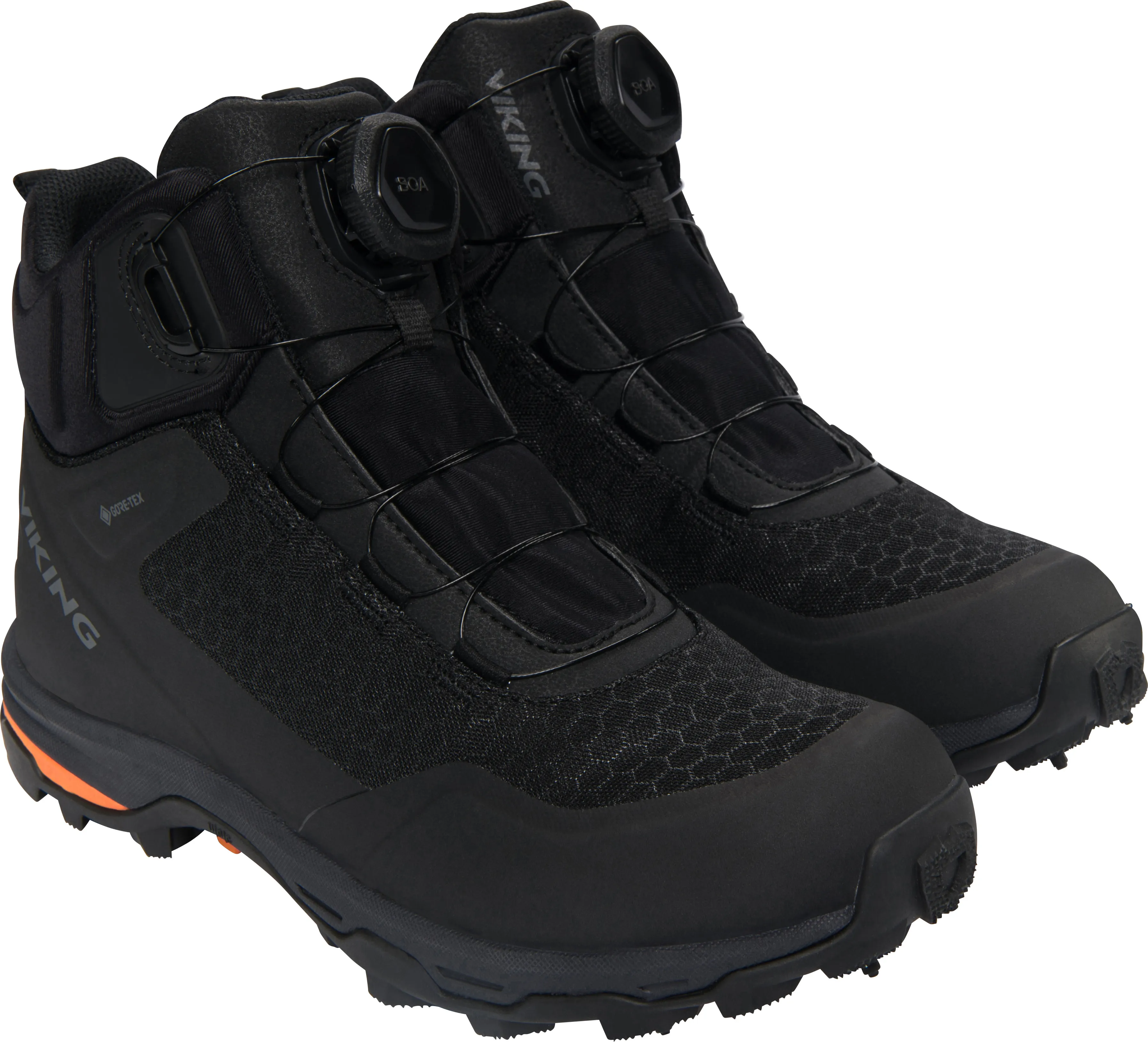 Viking Footwear Women&#x27;s Rask 2 Warm Spikes Mid GORE-TEX Boa Black/Orange | Buy Viking Footwear Women&#x27;s Rask 2 Warm Spikes Mid GORE-TEX Boa Black/Orange here | Outnorth