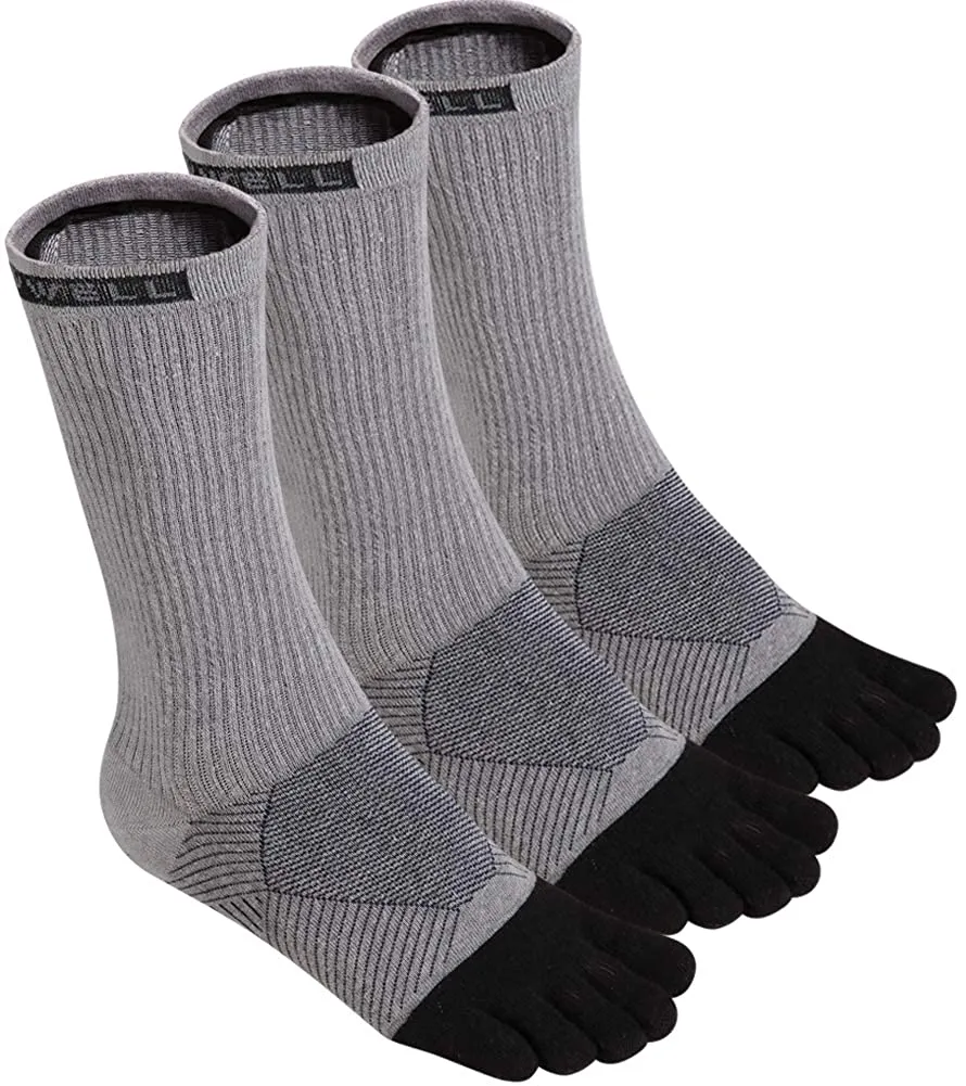 VWELL Toe Socks Cotton Athletic Running Five Finger Socks 3 Pairs,Size 7-11