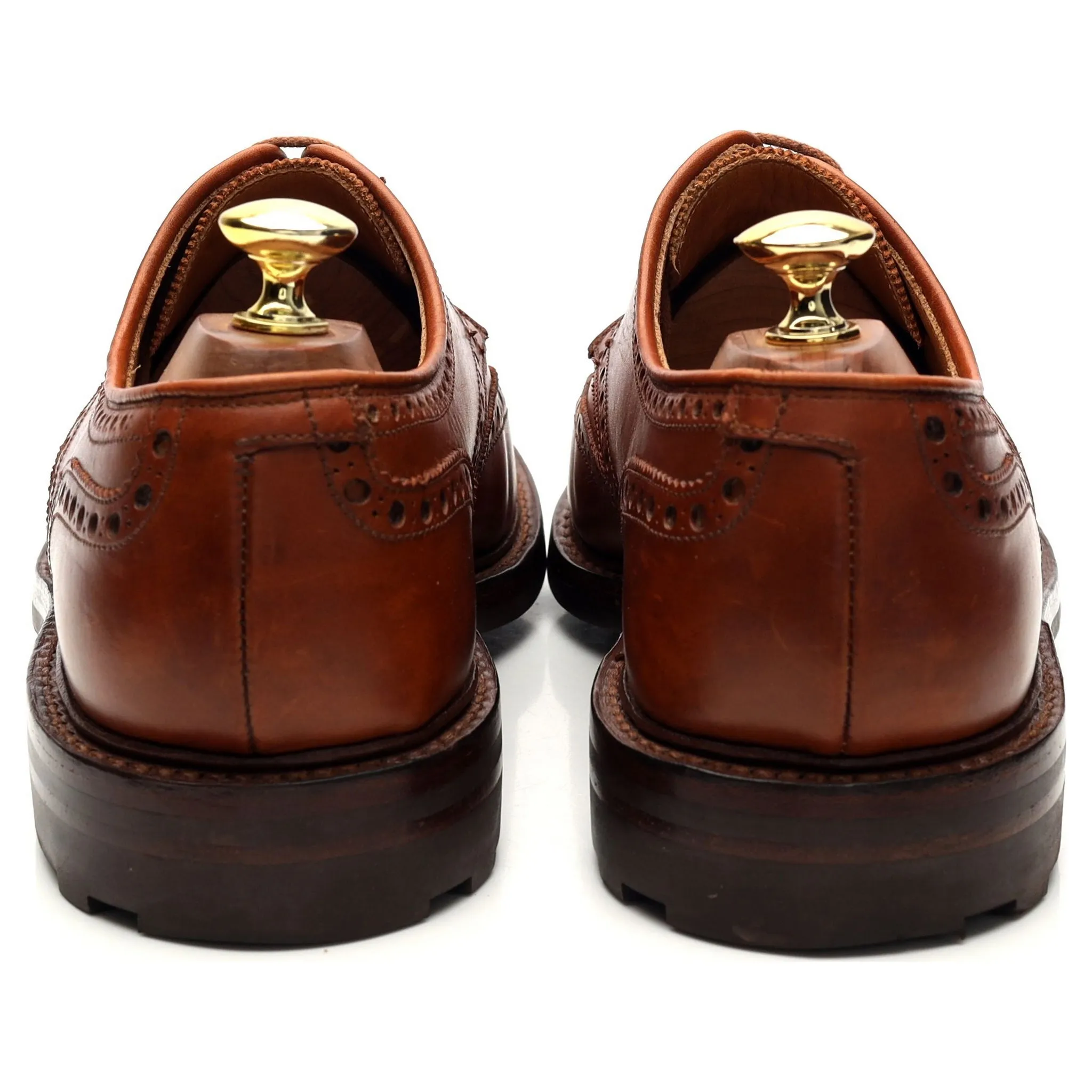 'Warwick' Tan Brown Leather Derby Brogues UK 7.5 F