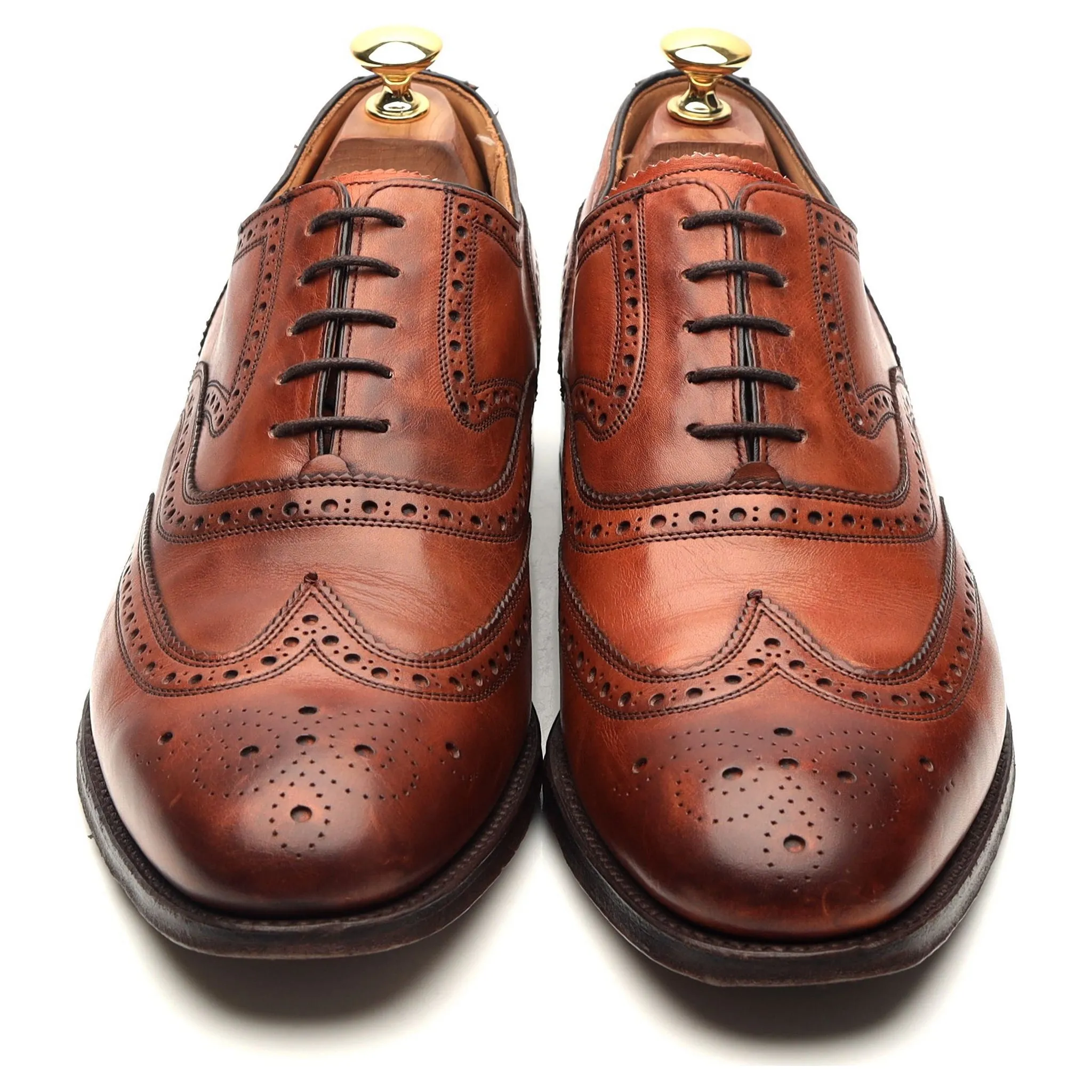 'Welbeck' Tan Brown Leather Oxford Brogues UK 9.5 F