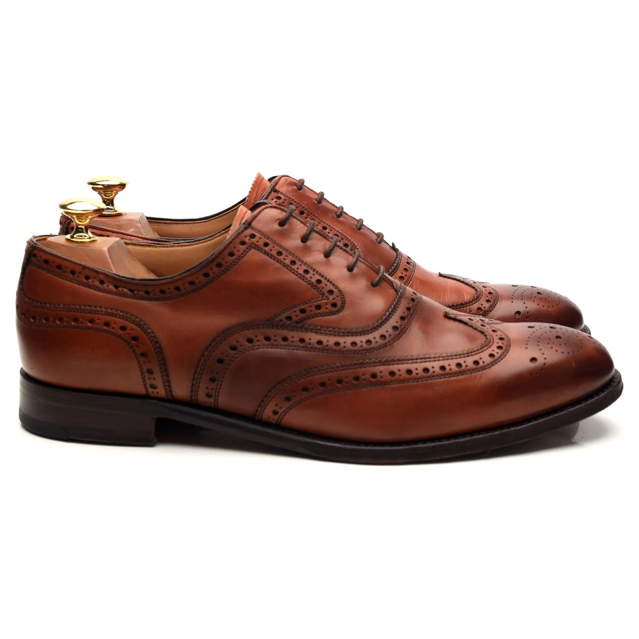 'Welbeck' Tan Brown Leather Oxford Brogues UK 9.5 F