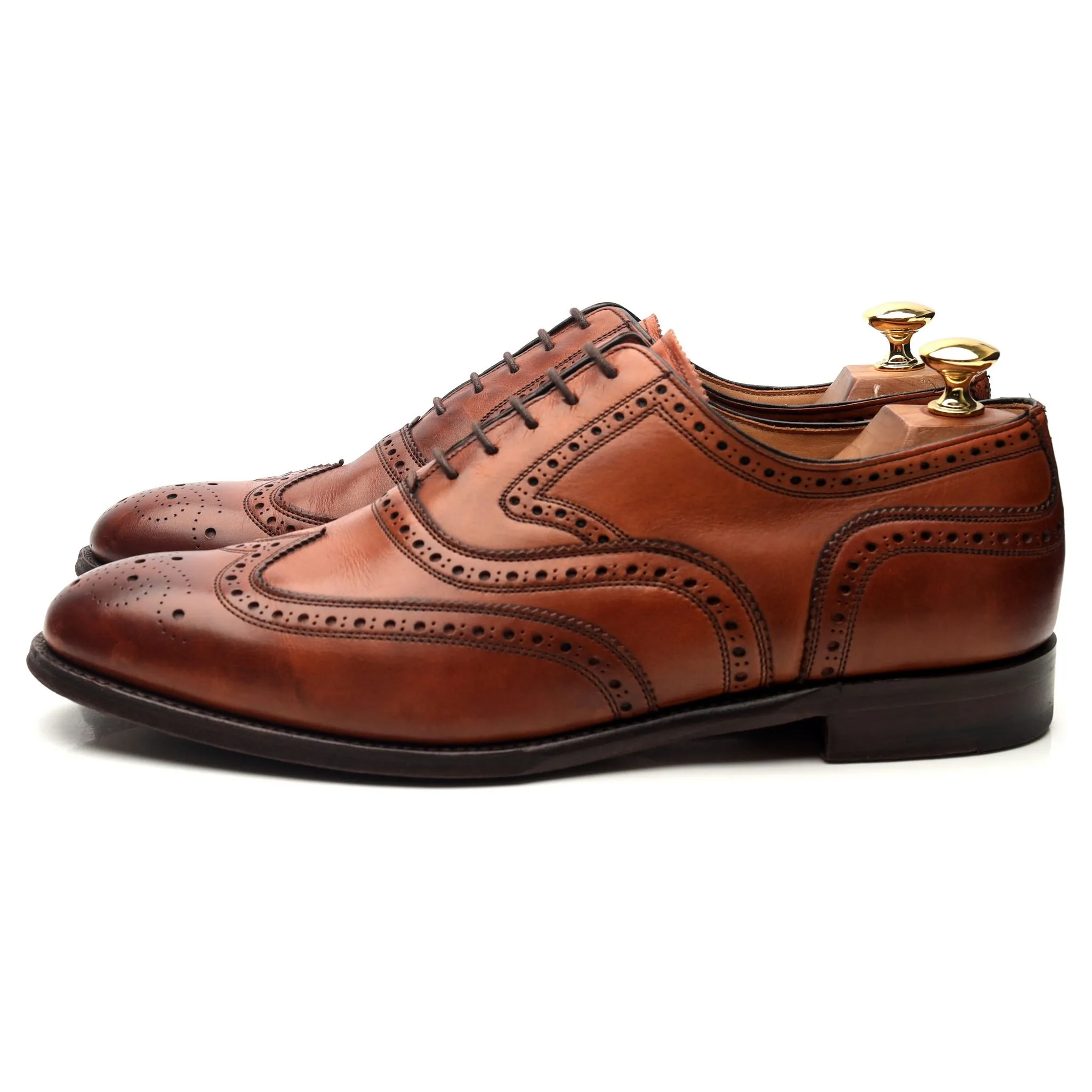 'Welbeck' Tan Brown Leather Oxford Brogues UK 9.5 F