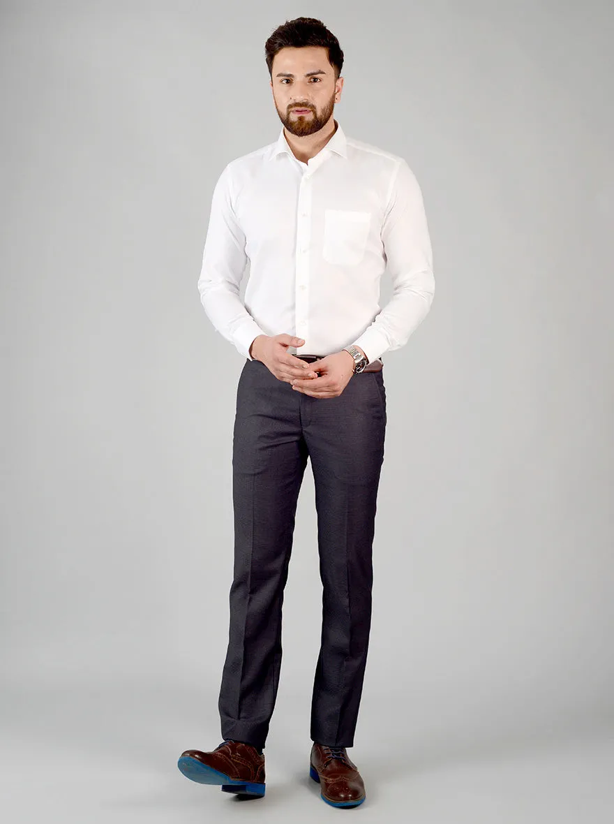 White Solid Slim Fit Evening Wear Shirt | Metal