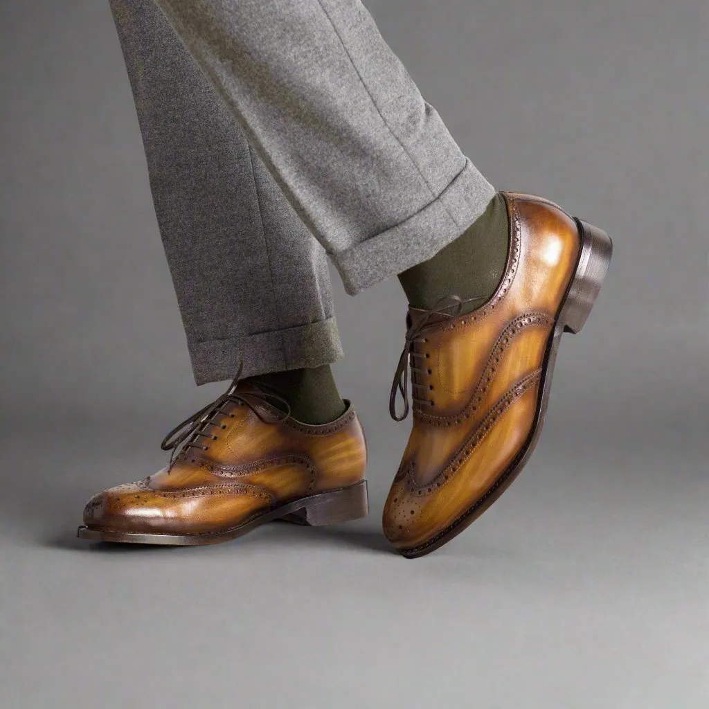 WINGTIPS COGNAC PATINA (TRADITIONAL-Z1)