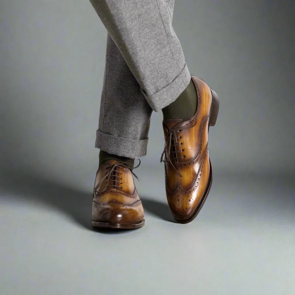 WINGTIPS COGNAC PATINA (TRADITIONAL-Z1)