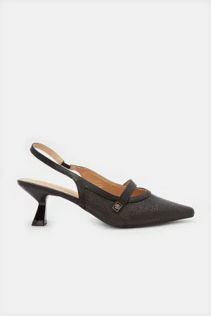 Women Black Slingback Mule