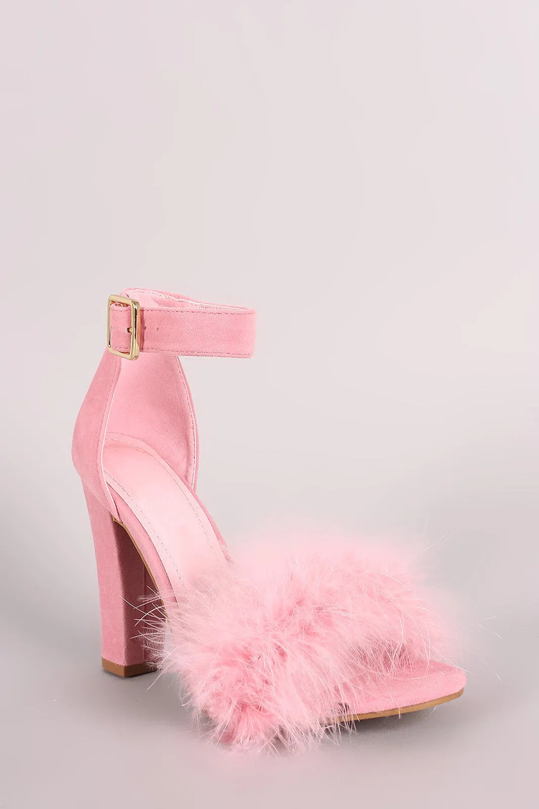 Yandi - Faux Fur Ankle Strap Dress Heel