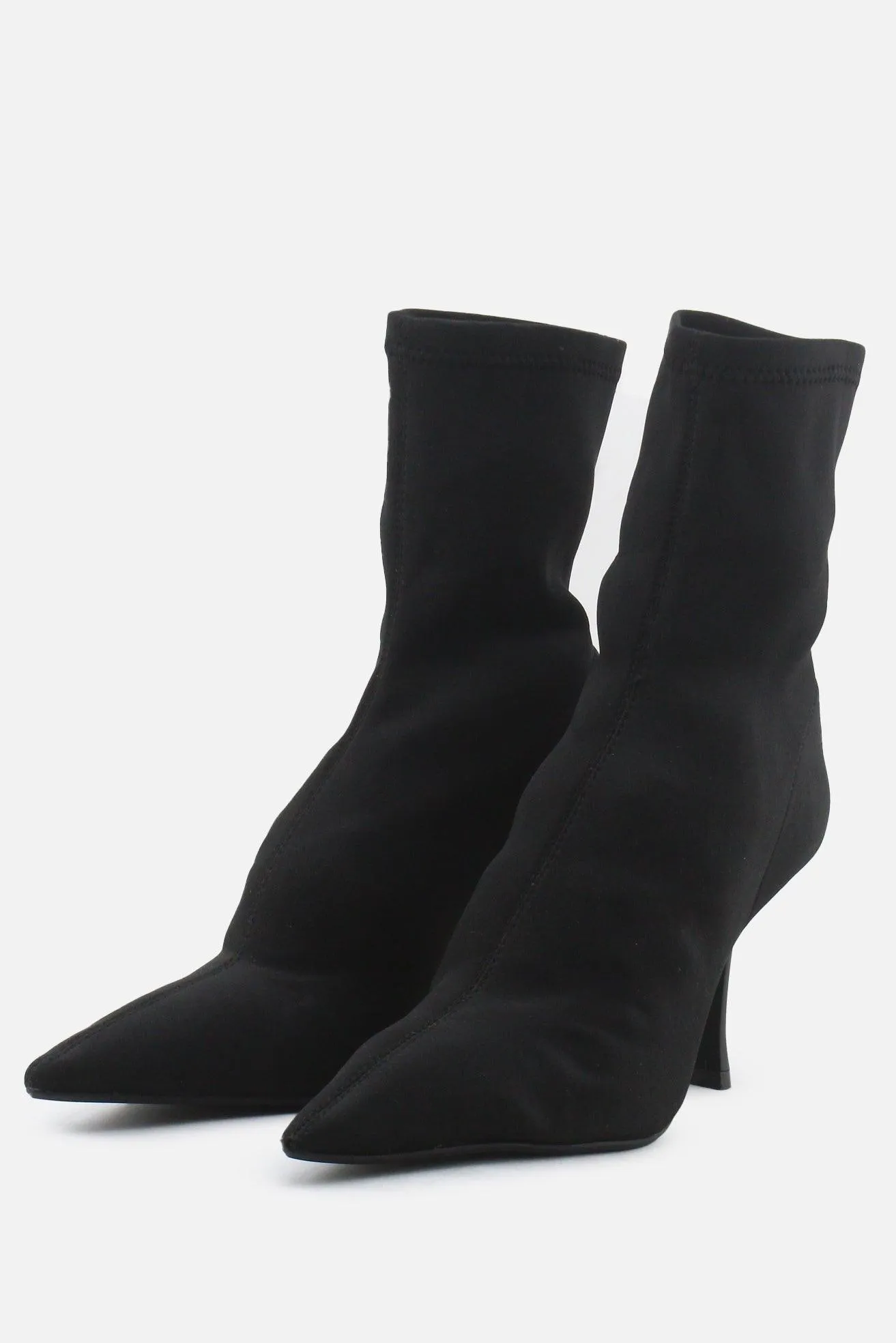 Zara Stretchable Stilettos Ankle Boots | Textile