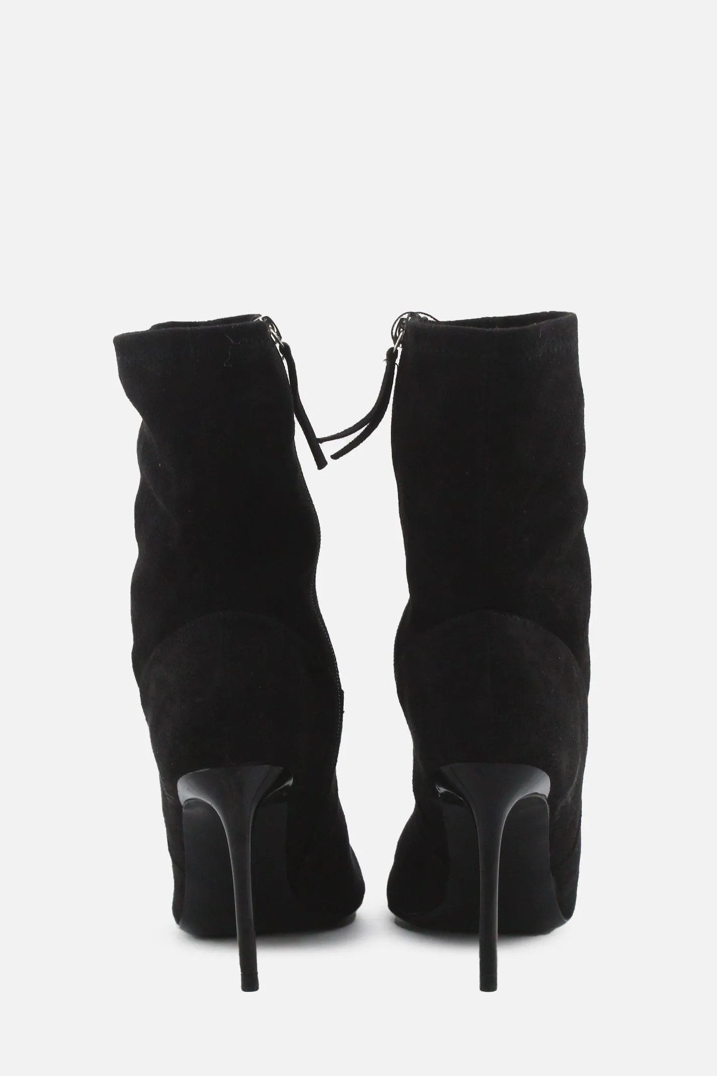 Zara Zipper Stilettos Ankle Boots | Suede