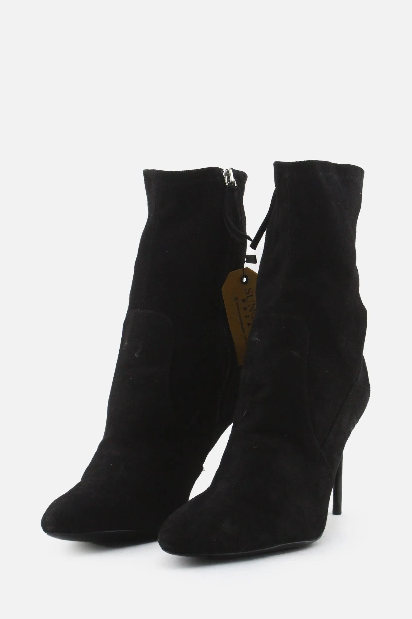 Zara Zipper Stilettos Ankle Boots | Suede